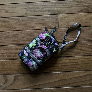 Vera Bradley brown patterned wristlet